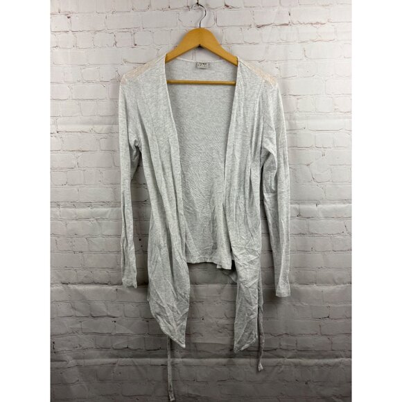 ESprit Cardigan Womens Size Medium Gray Open Front Thin Asymmetrical Casual - Picture 1 of 5